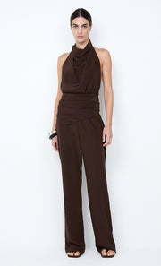 LUCIE HALTER TOP - DARK CHOCOLATE