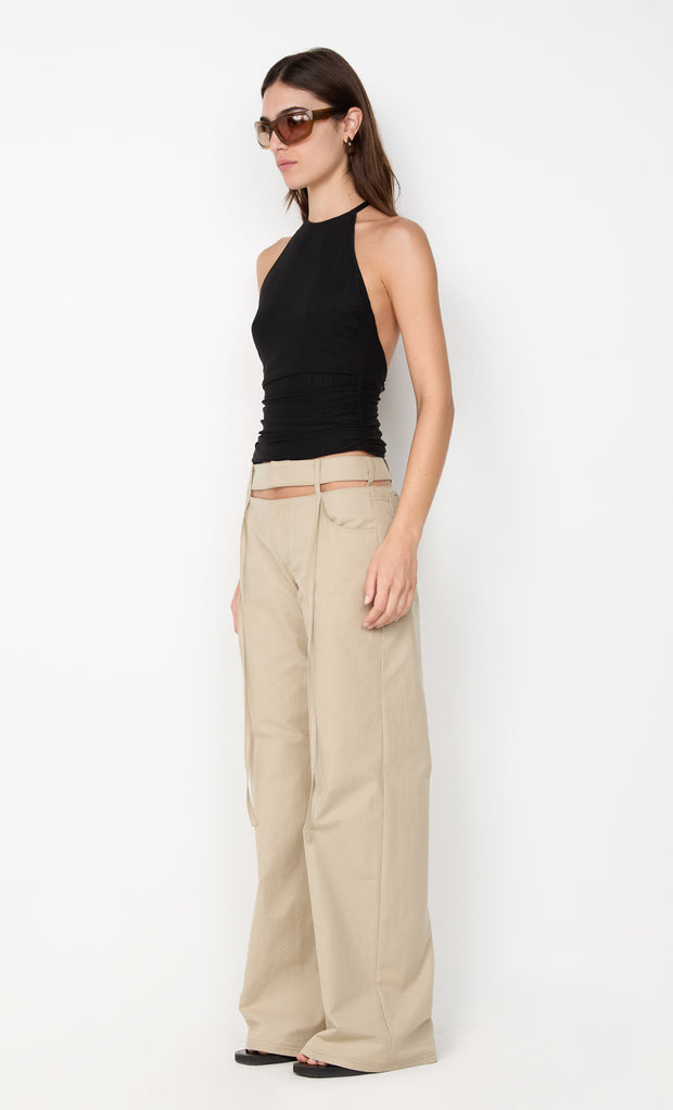 WINNIE FRILL TOP - BLACK