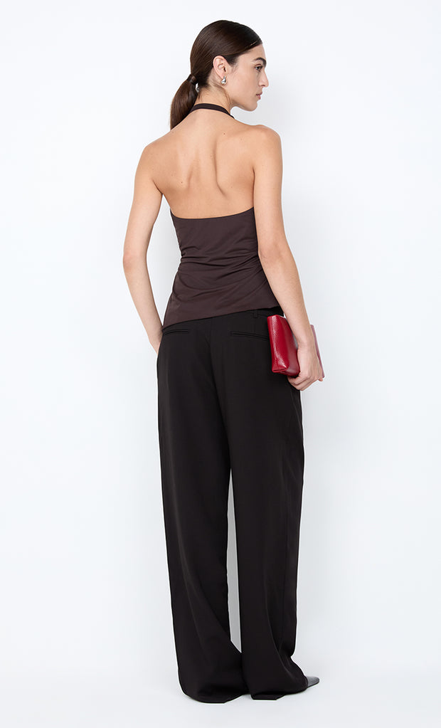 MIA HALTER TOP - DARK CHOCOLATE