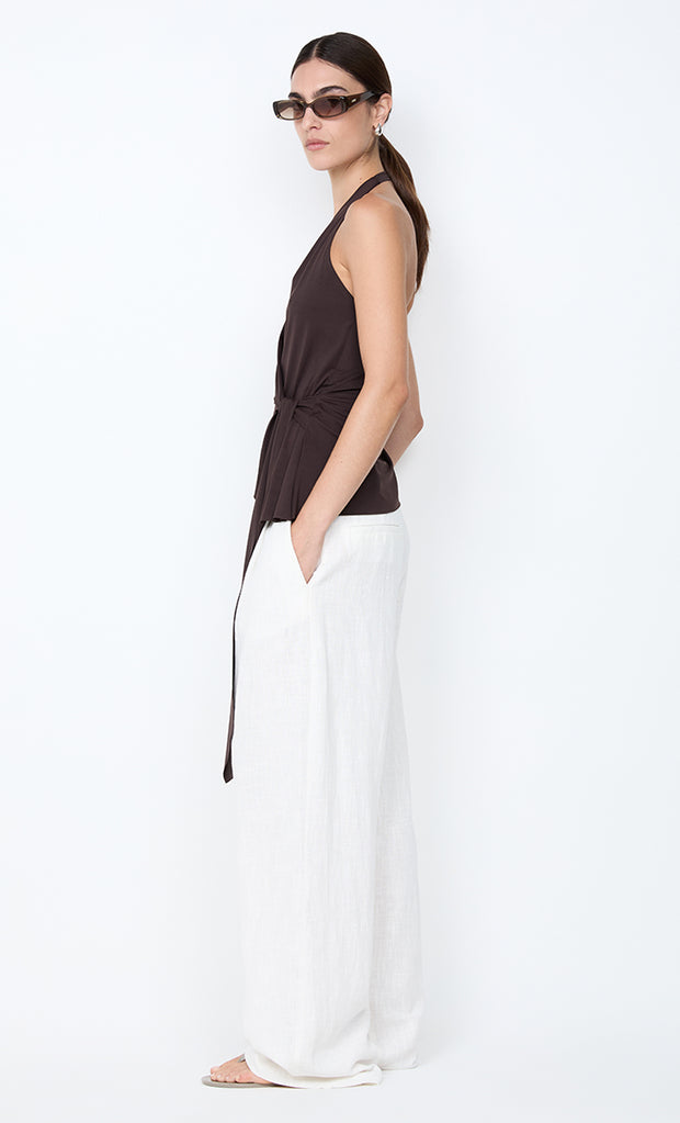 VINNIE WIDE LEG PANT - WHITE