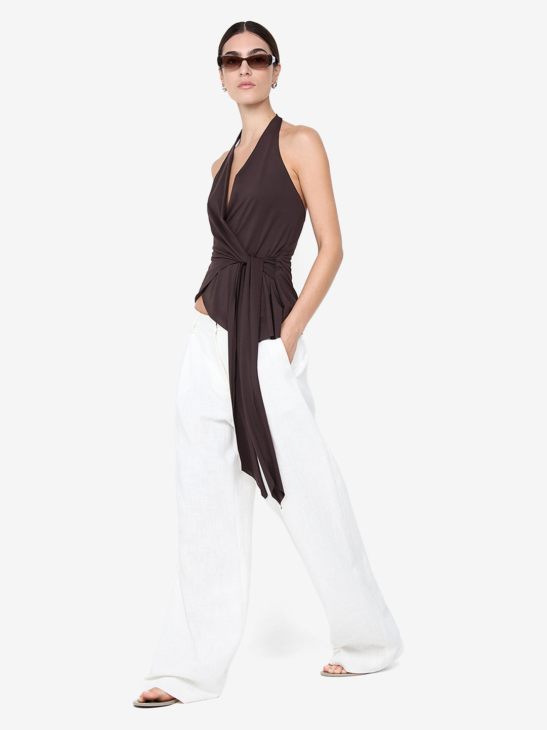 VINNIE WIDE LEG PANT - WHITE