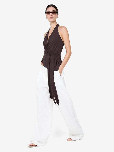 VINNIE WIDE LEG PANT - WHITE