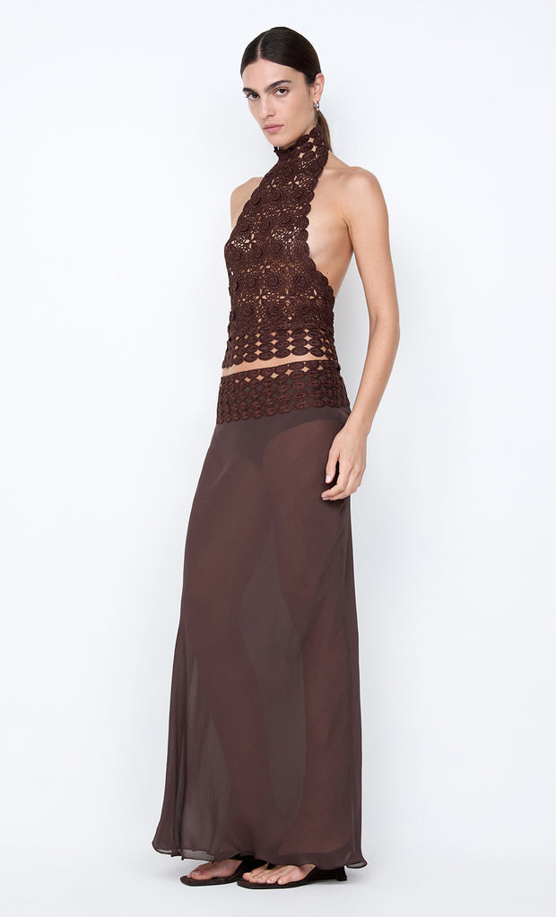 ANIA HALTER TOP - DARK CHOCOLATE