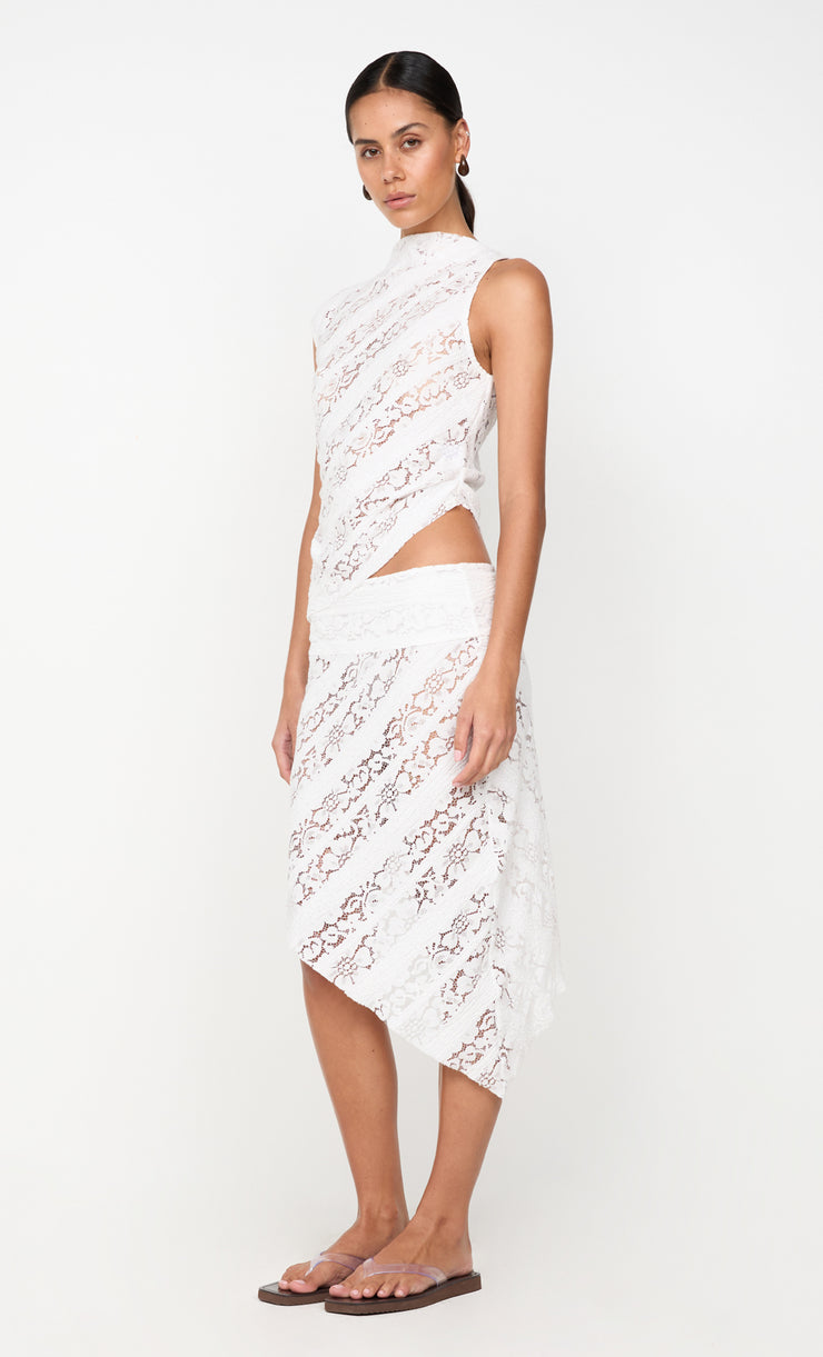 MARCI ASYM SKIRT - WHITE