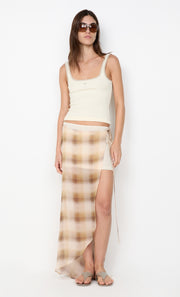 ELIANA MIDI SKIRT - DUNE CHECK