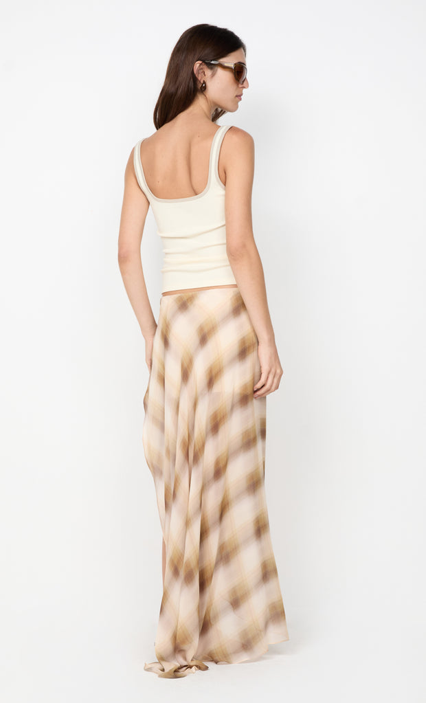 ELIANA MIDI SKIRT - DUNE CHECK