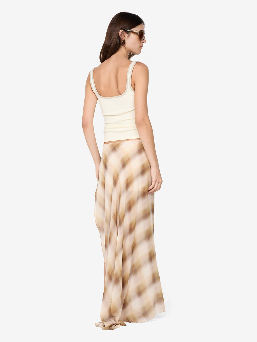 ELIANA MIDI SKIRT - DUNE CHECK