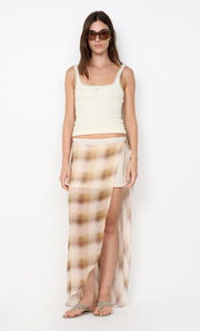 ELIANA MIDI SKIRT - DUNE CHECK