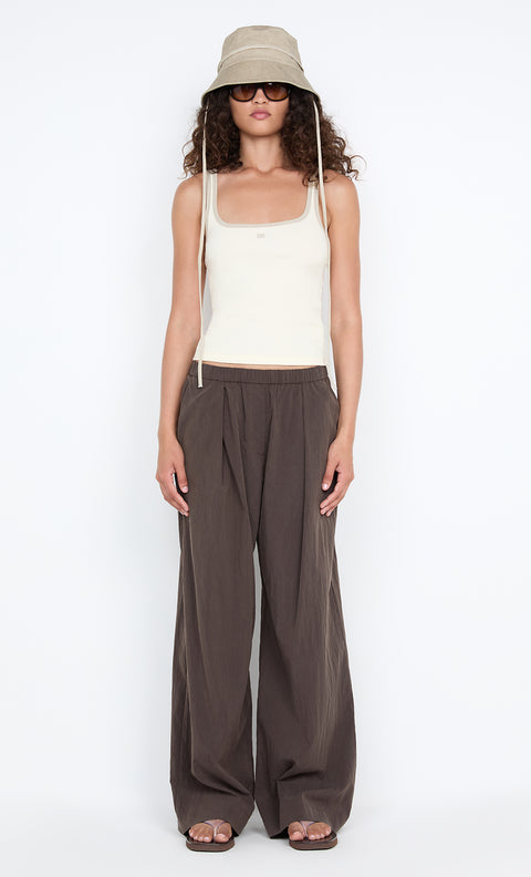 LANA SQUARE NECK TANK - CHALK / CEMENT