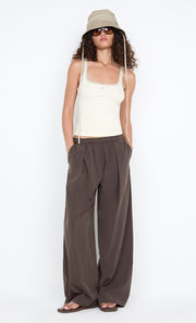 LANA SQUARE NECK TANK - CHALK / CEMENT