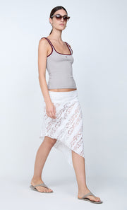 LANA SQUARE NECK TANK - DOVE GREY / PLUM