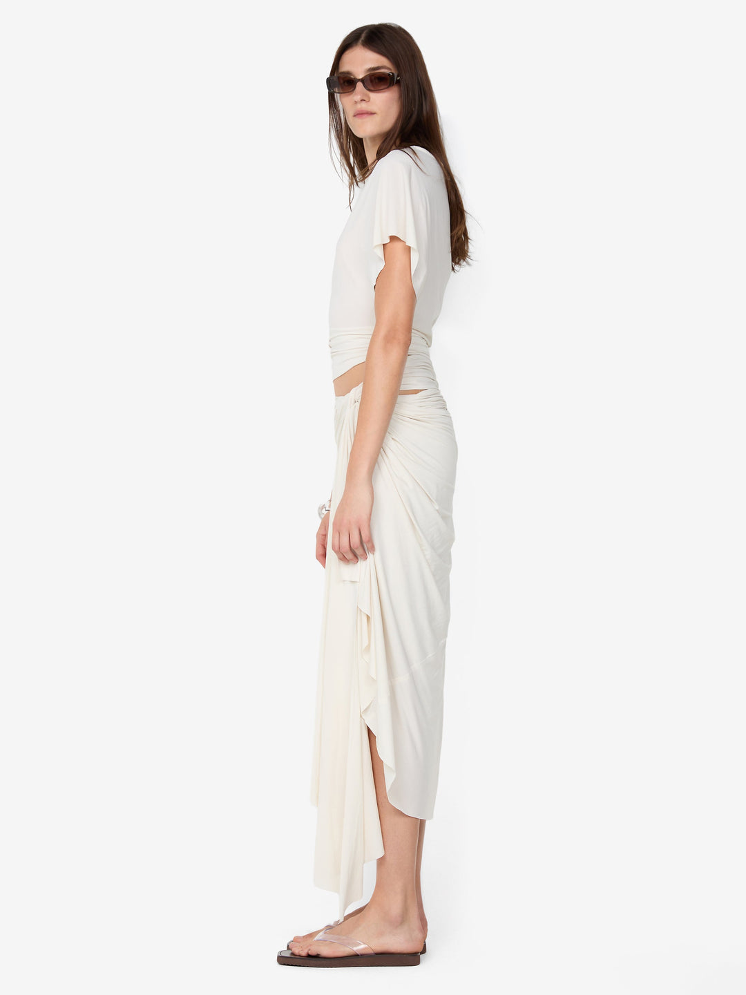 CLEMENTINE DRAPE SKIRT - VANILLA