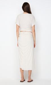 CLEMENTINE DRAPE SKIRT - VANILLA