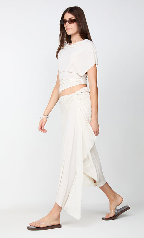 CLEMENTINE DRAPE SKIRT - VANILLA