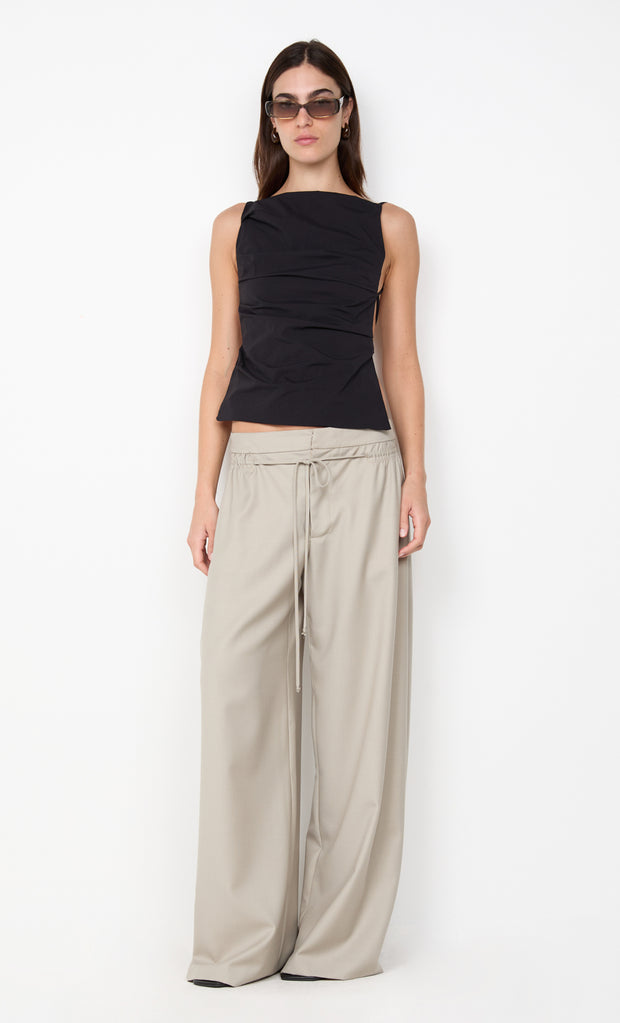 ALLIRA TIE TOP - BLACK