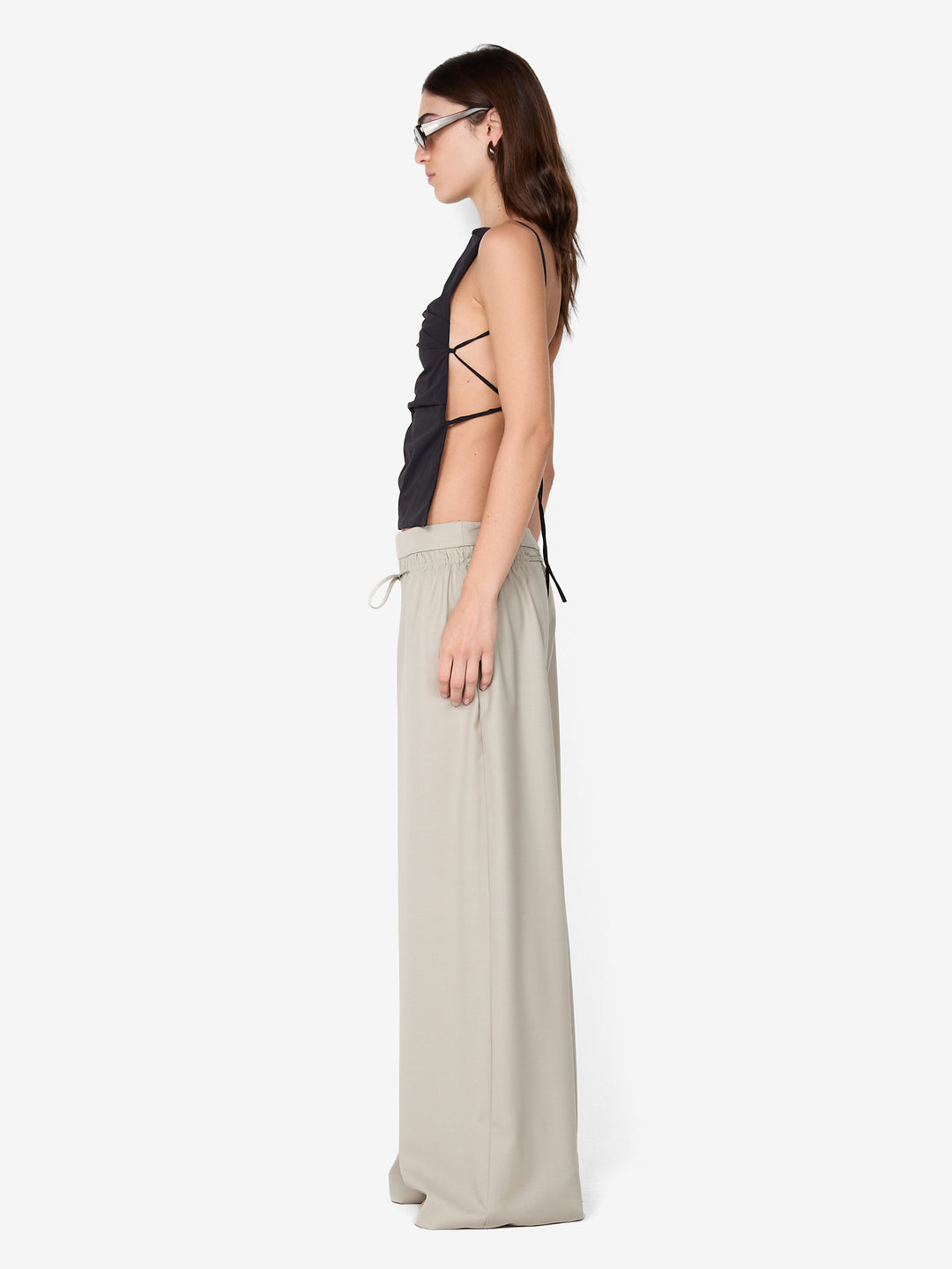 ALLIRA TIE TOP - BLACK
