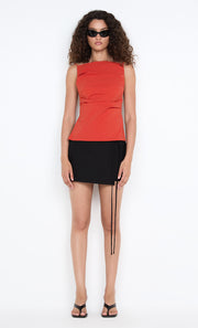 ALLIRA TIE TOP - BURNT ORANGE