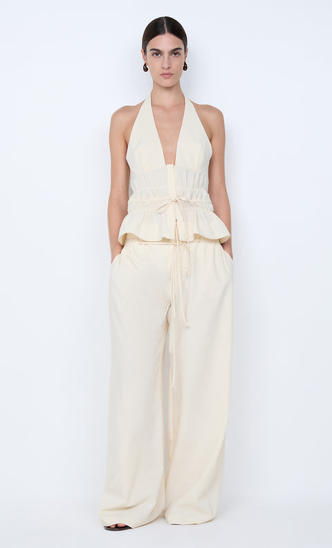 ASTRID WIDE LEG PANT - ECRU