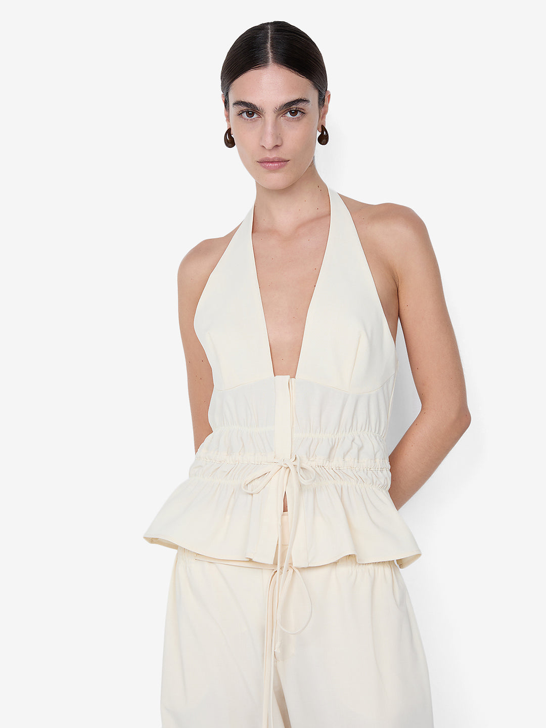 ASTRID HALTER TOP - ECRU