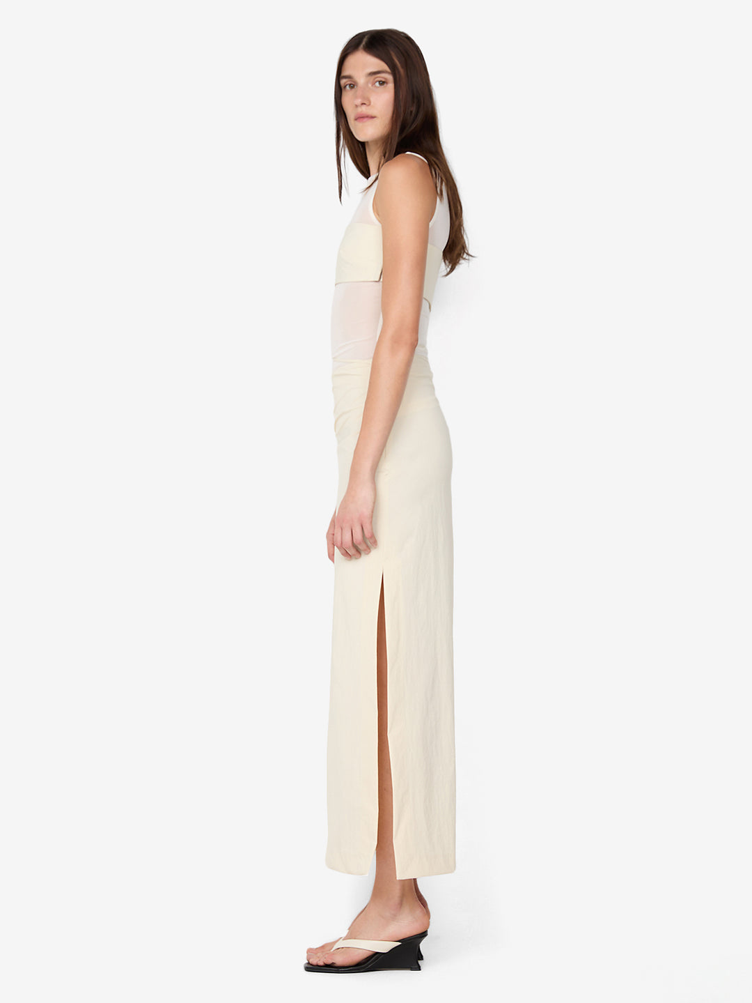 REID ASYM SKIRT - VANILLA