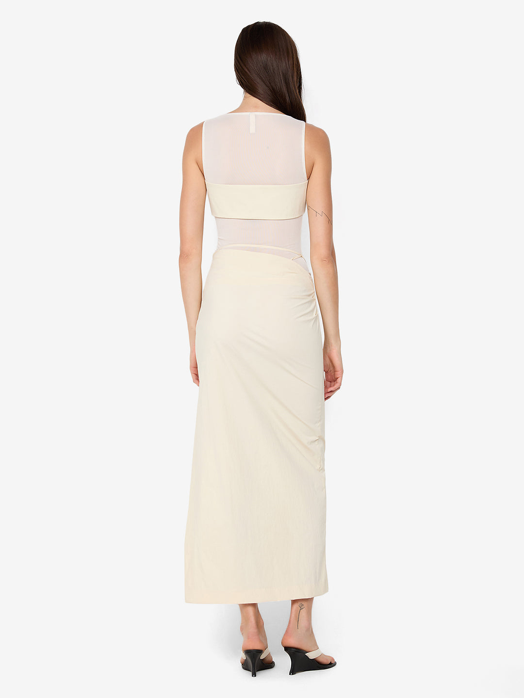 REID ASYM SKIRT - VANILLA