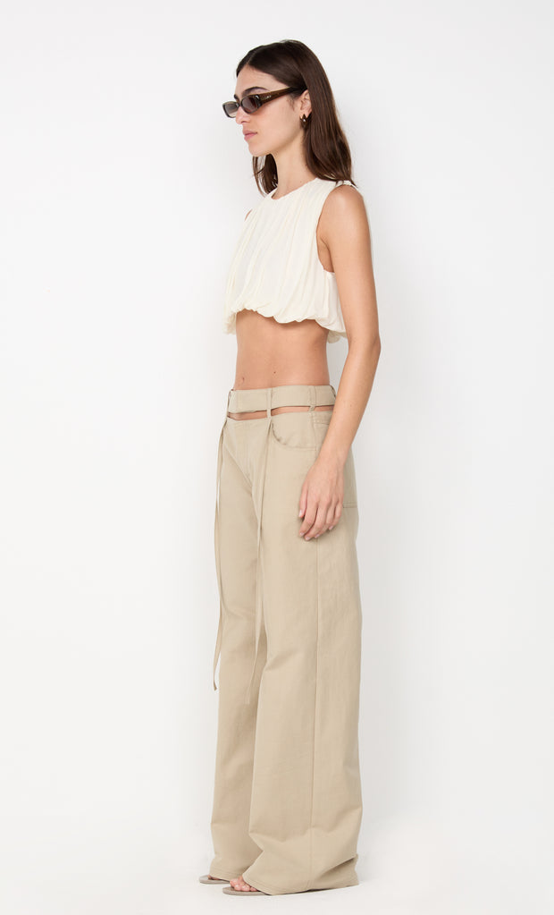 AZULA WIDE LEG PANT - STONE/GREY