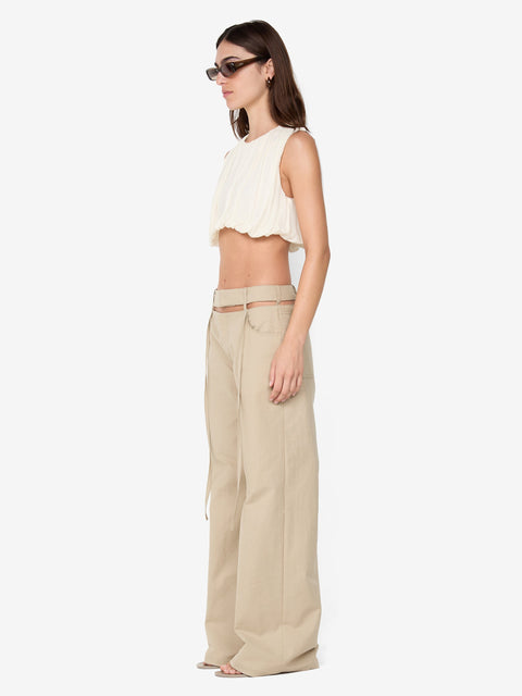 AZULA WIDE LEG PANT - STONE/GREY