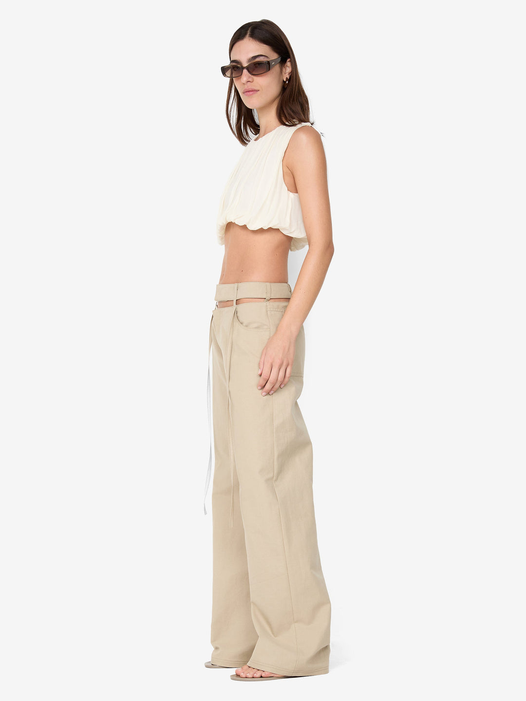 AZULA WIDE LEG PANT - STONE/GREY 0 AZULA WIDE LEG PANT - STONE/GREY 0