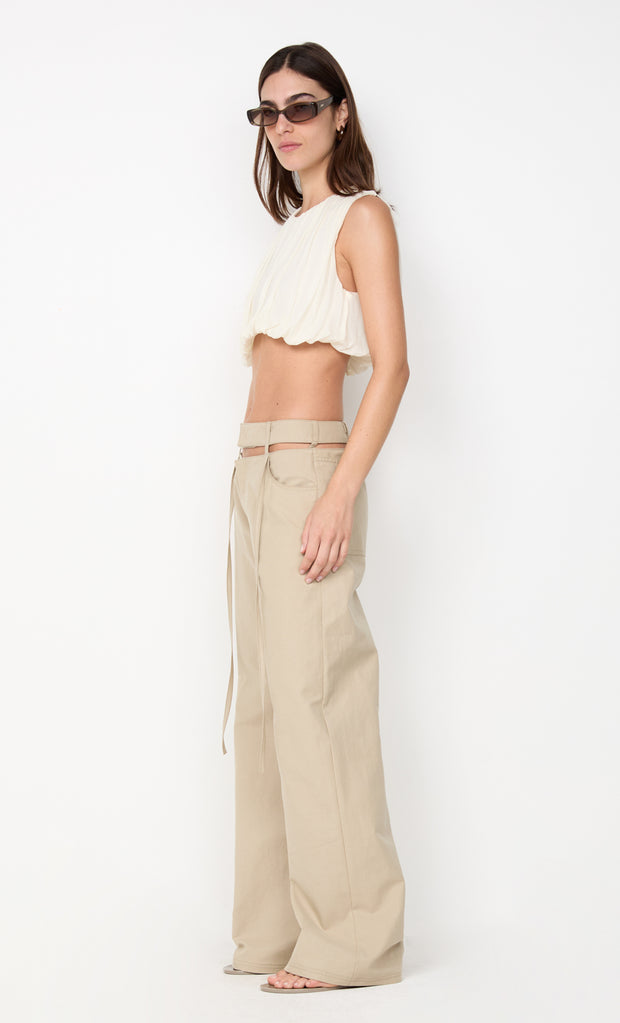 AZULA WIDE LEG PANT - STONE/GREY