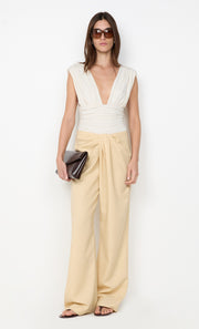 CLEMENTINE GATHERED TOP - VANILLA