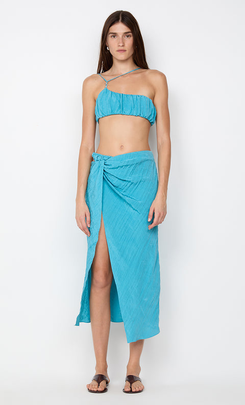 ODESSA SPLIT MIDI SKIRT - DEEP SEAFOAM