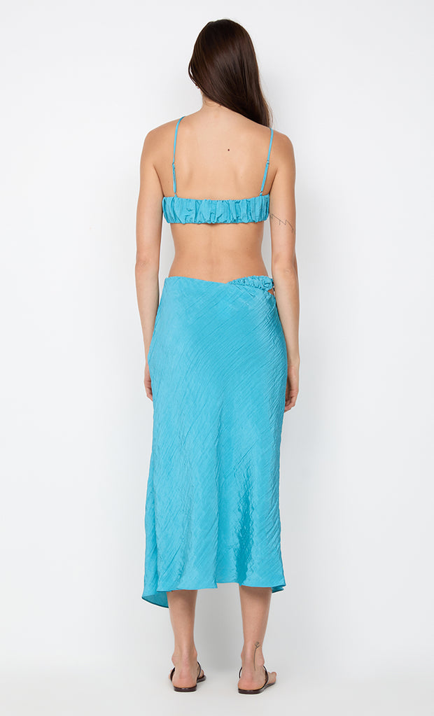 ODESSA SPLIT MIDI SKIRT - DEEP SEAFOAM