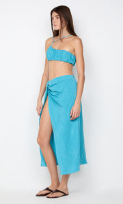 ODESSA SPLIT MIDI SKIRT - DEEP SEAFOAM