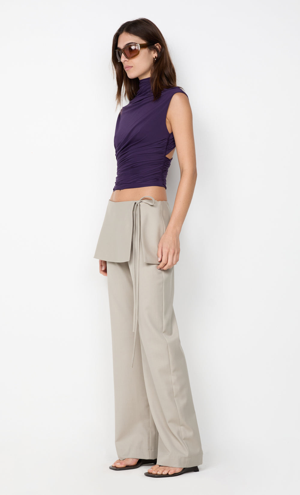 LEILAH ASYM TOP - DEEP VIOLET