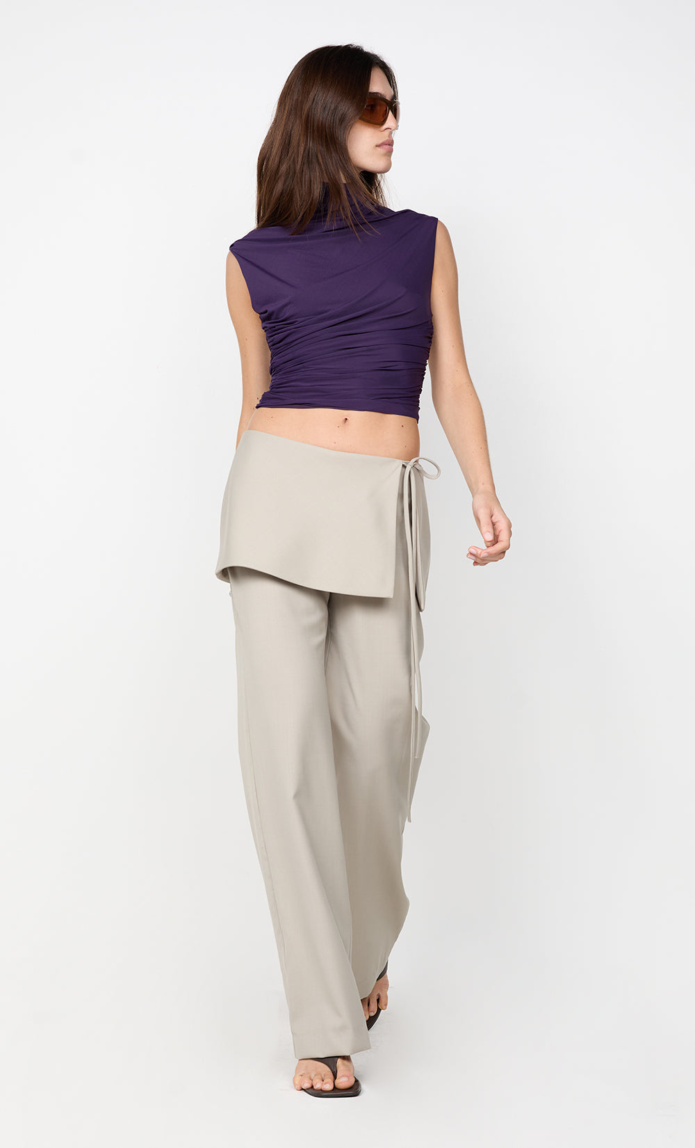 LEILAH ASYM TOP - DEEP VIOLET