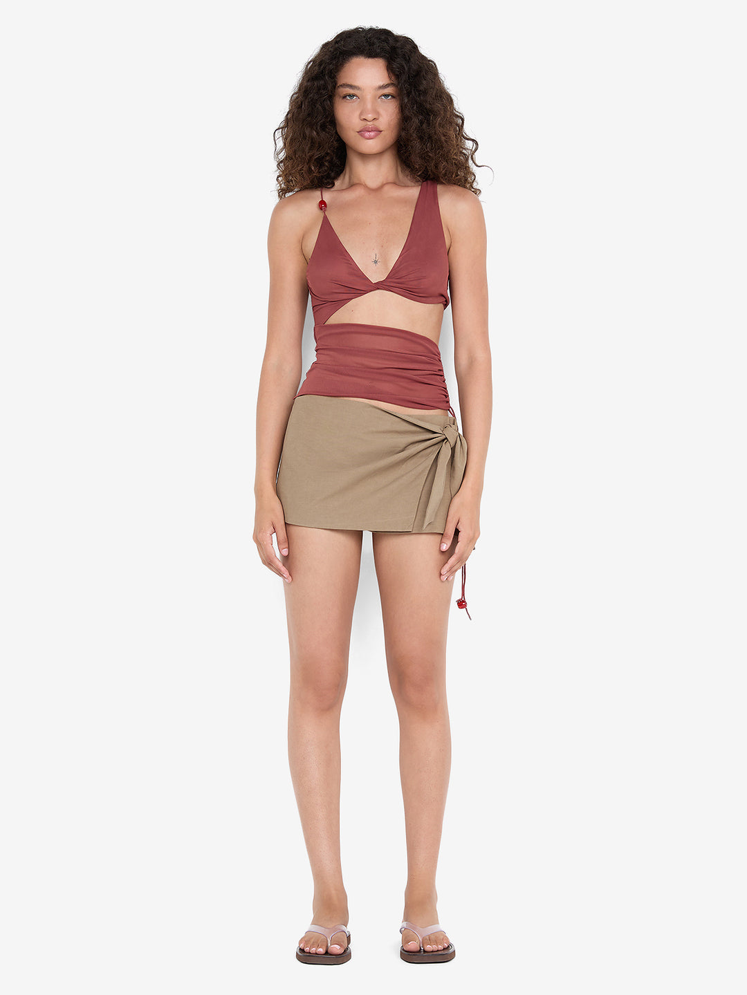 AYLA CUT OUT TOP - RUST