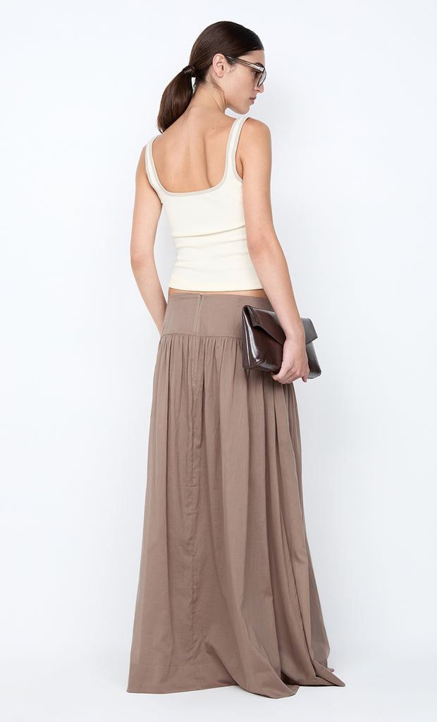 MARLOWE MAXI SKIRT - TAUPEE