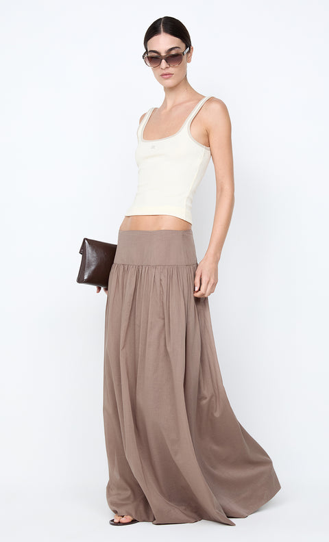 MARLOWE MAXI SKIRT - TAUPEE
