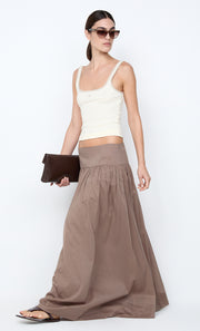 MARLOWE MAXI SKIRT - TAUPEE