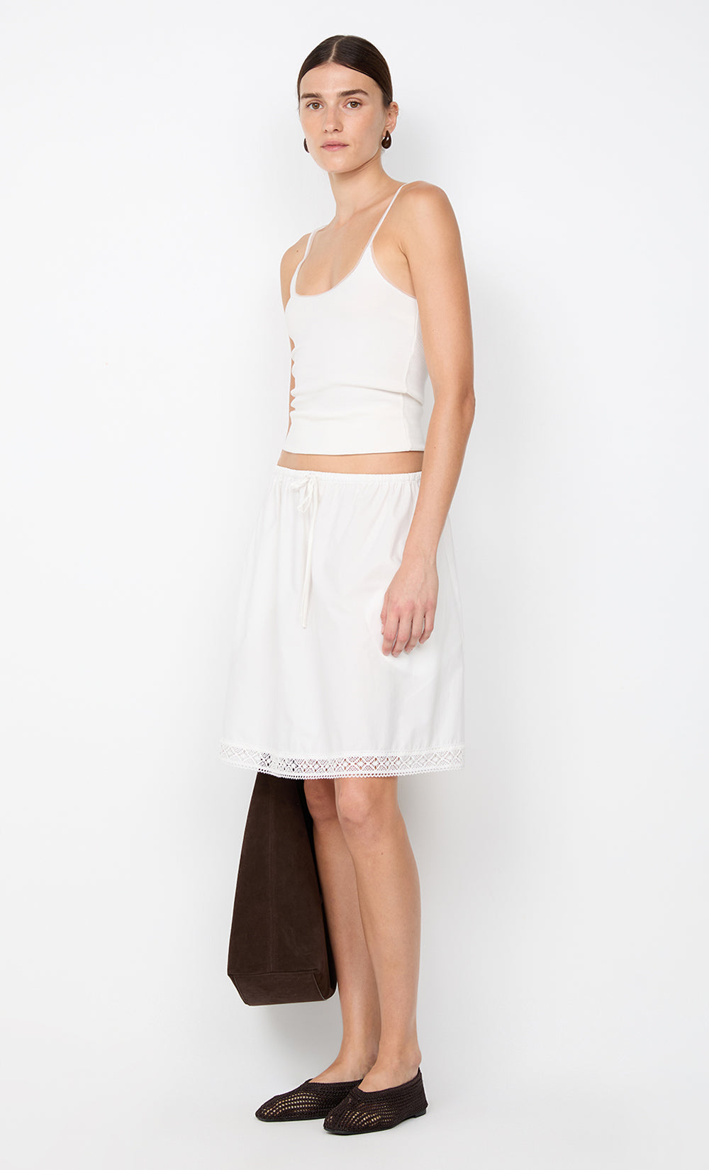 ARABELLE MIDI SKIRT - WHITE