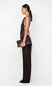 ROMILLY TIE TOP - DARK CHOCOLATE