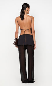 ROMILLY TIE TOP - DARK CHOCOLATE