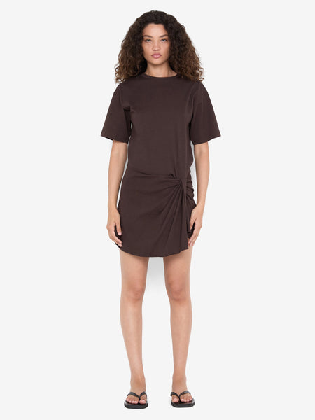 chocolate brown t shirt dress Brown Rhinestone Mesh Maxi Dress – self-portrait main image 1