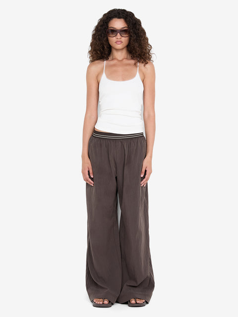 JERRI WIDE LEG PANT - CHOCOLATE