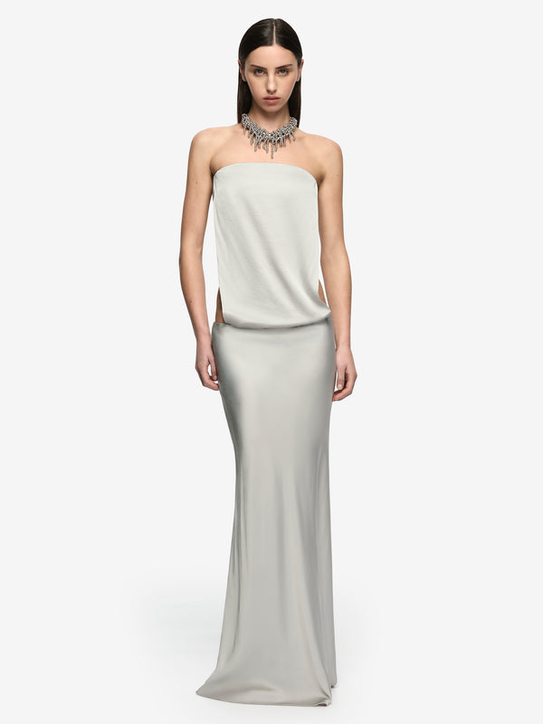 RENEE STRAPLESS MAXI DRESS - SILVER