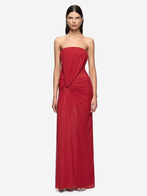 ISORA STRAPLESS MAXI DRESS - RUBY RED