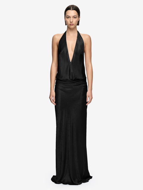 WAVE MAXI DRESS - BLACK