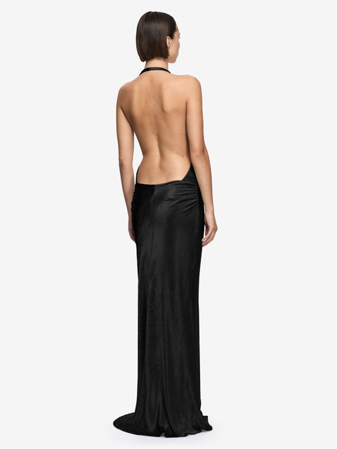 WAVE MAXI DRESS - BLACK