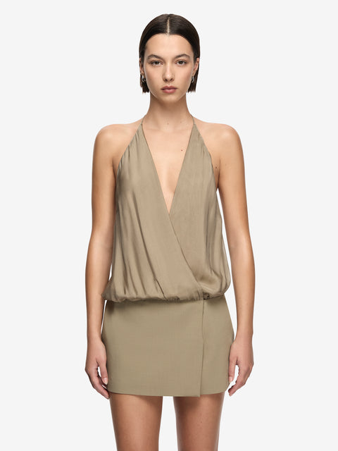KIRA MINI DRESS - KHAKI