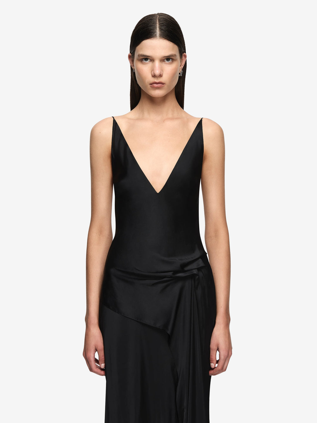 NALU DRAPE MAXI DRESS - BLACK